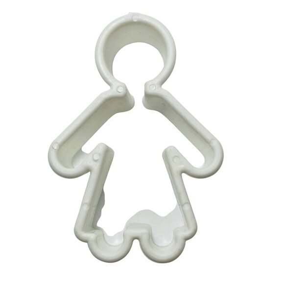 Vintage White Gingerbread Man Girl Cookie Cutter Plastic Baking Tool Crafts - Picture 2 of 4